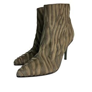 Rag & Bone Boots Waylon Calf Hair Haircalf Ankle Booties Heels Green Zebra 37 7